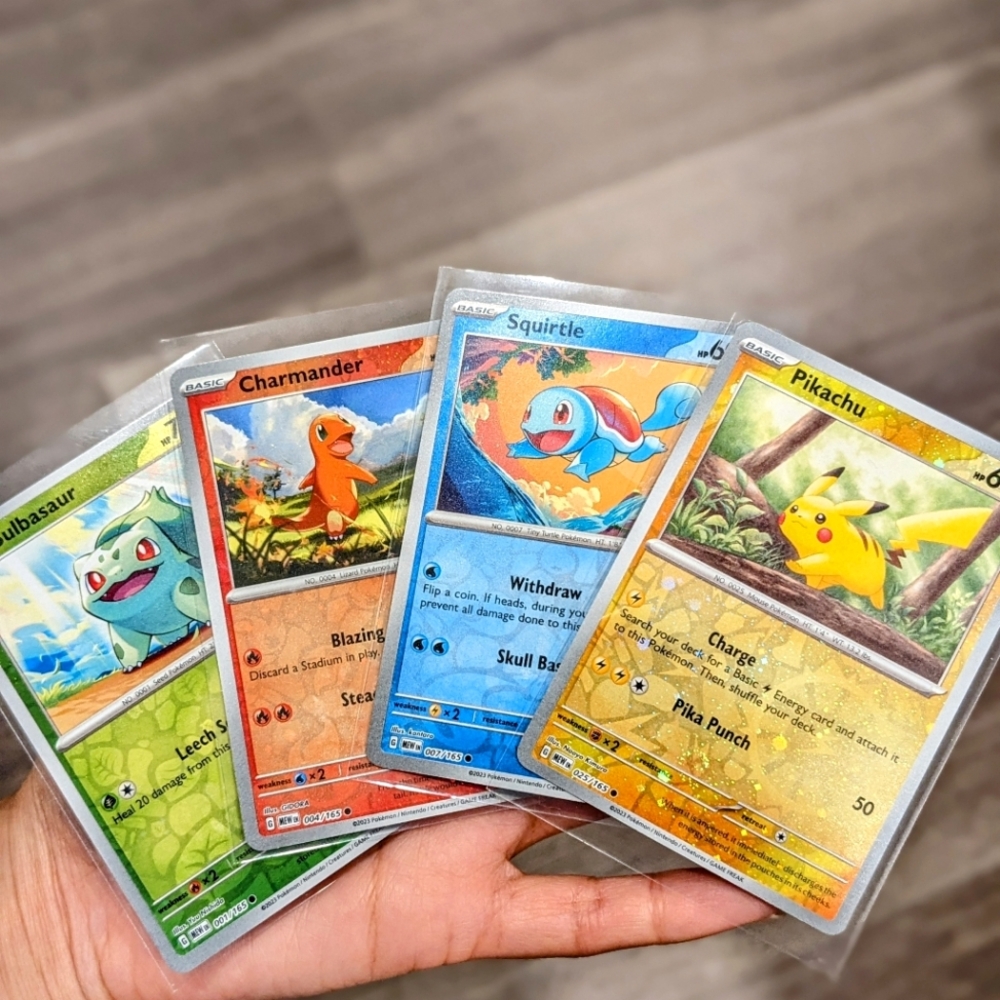 ✨ Costco Pokemon 151 Cosmo Promo Cards Set Pikachu Bulbasaur Charmander Squirtle - Picture 2 of 4